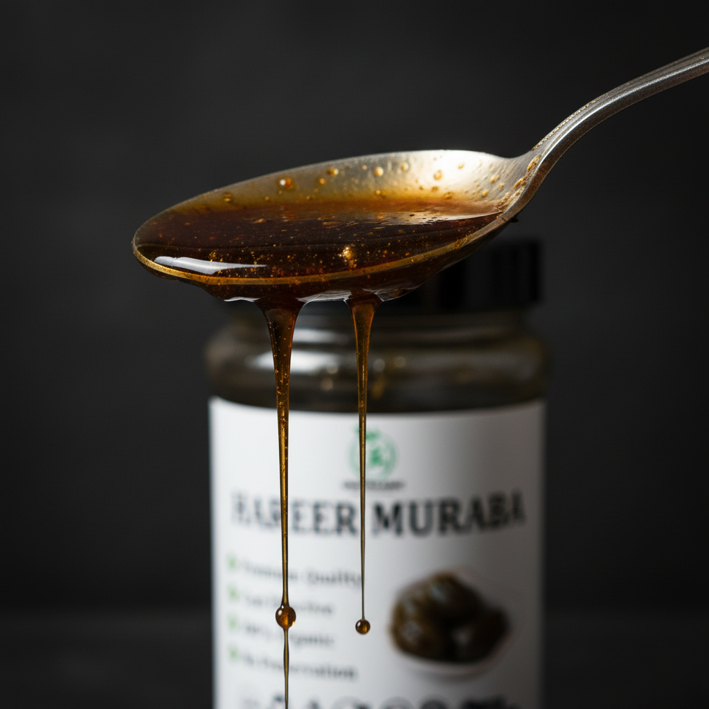 Artistic macro shot of syrup dripping