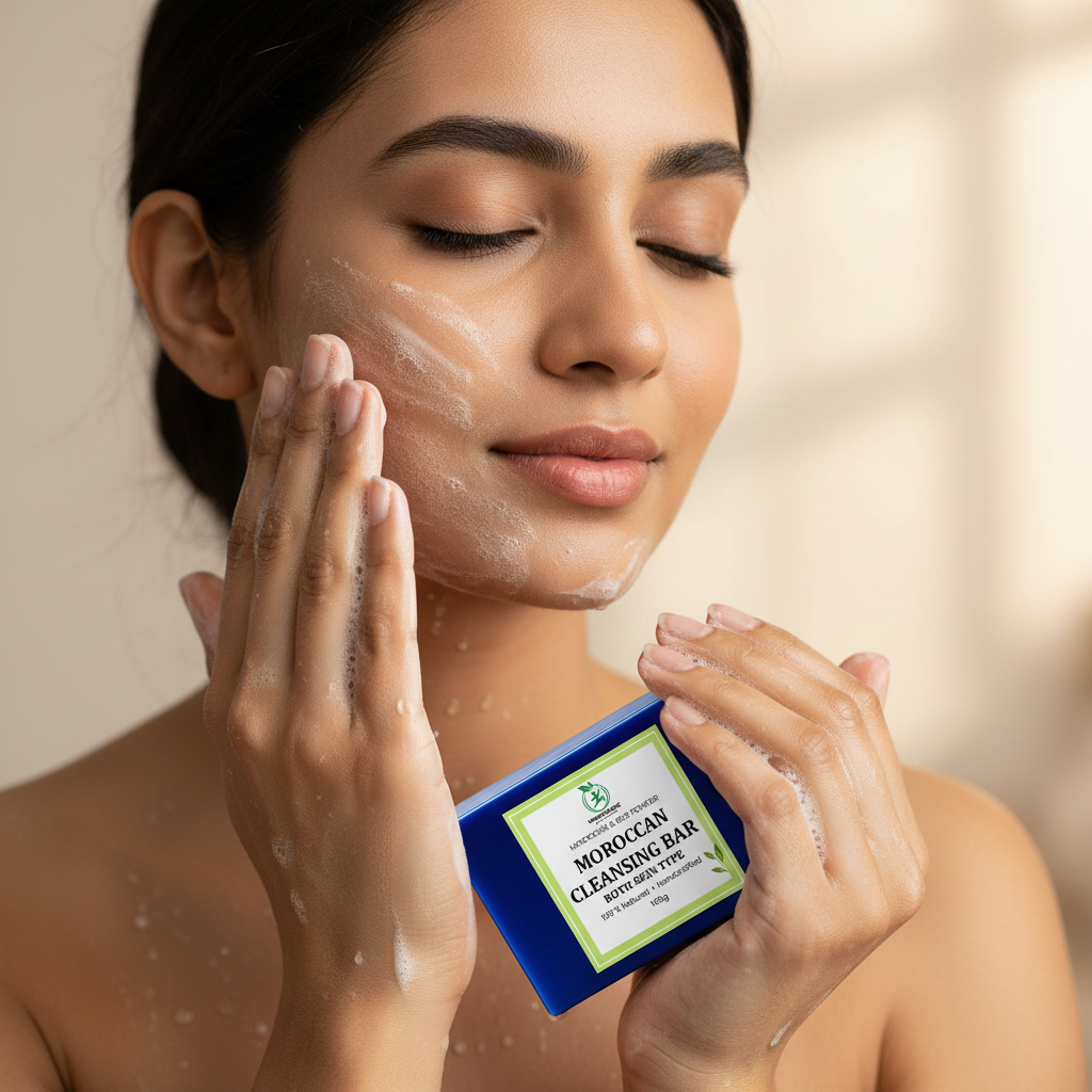 Close-up of face massage technique